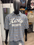 Blue Holy Saints Flannel