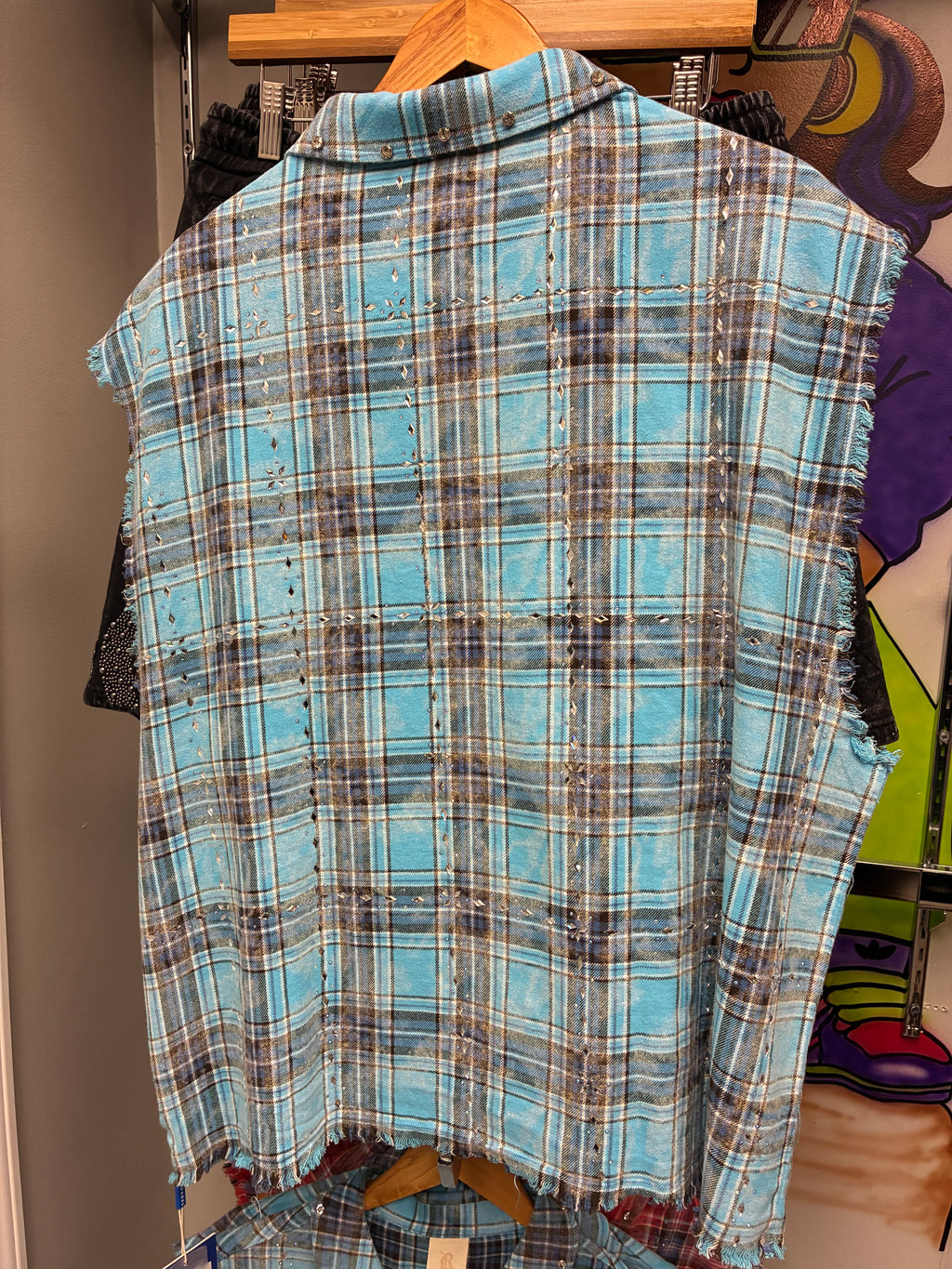 Rebel Muscle Flannel Shirt (Rhinestones)