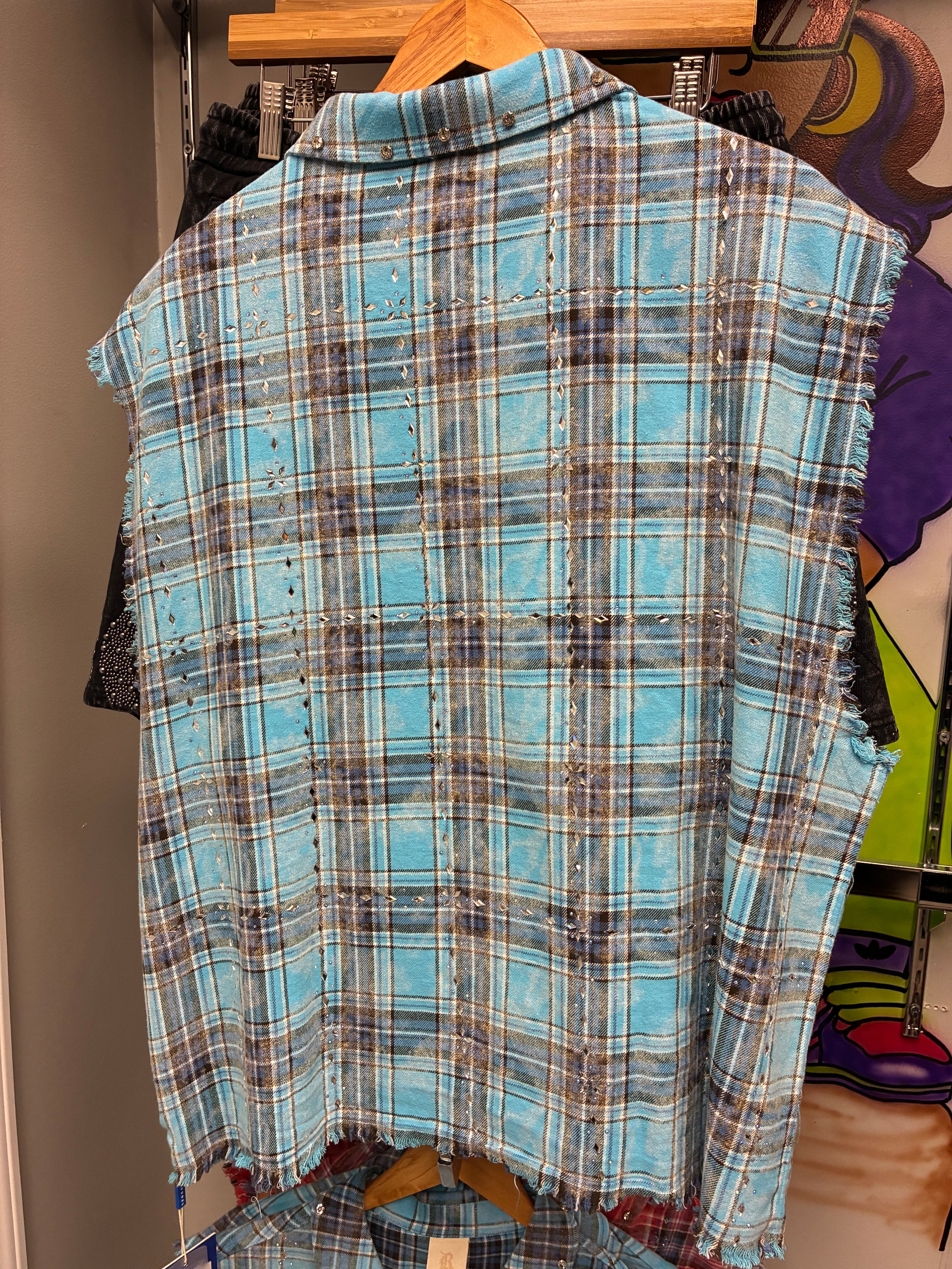 Rebel Muscle Flannel Shirt (Rhinestones)