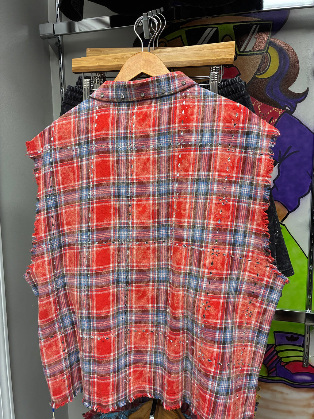 Rebel Muscle Flannel Shirt (Rhinestones)