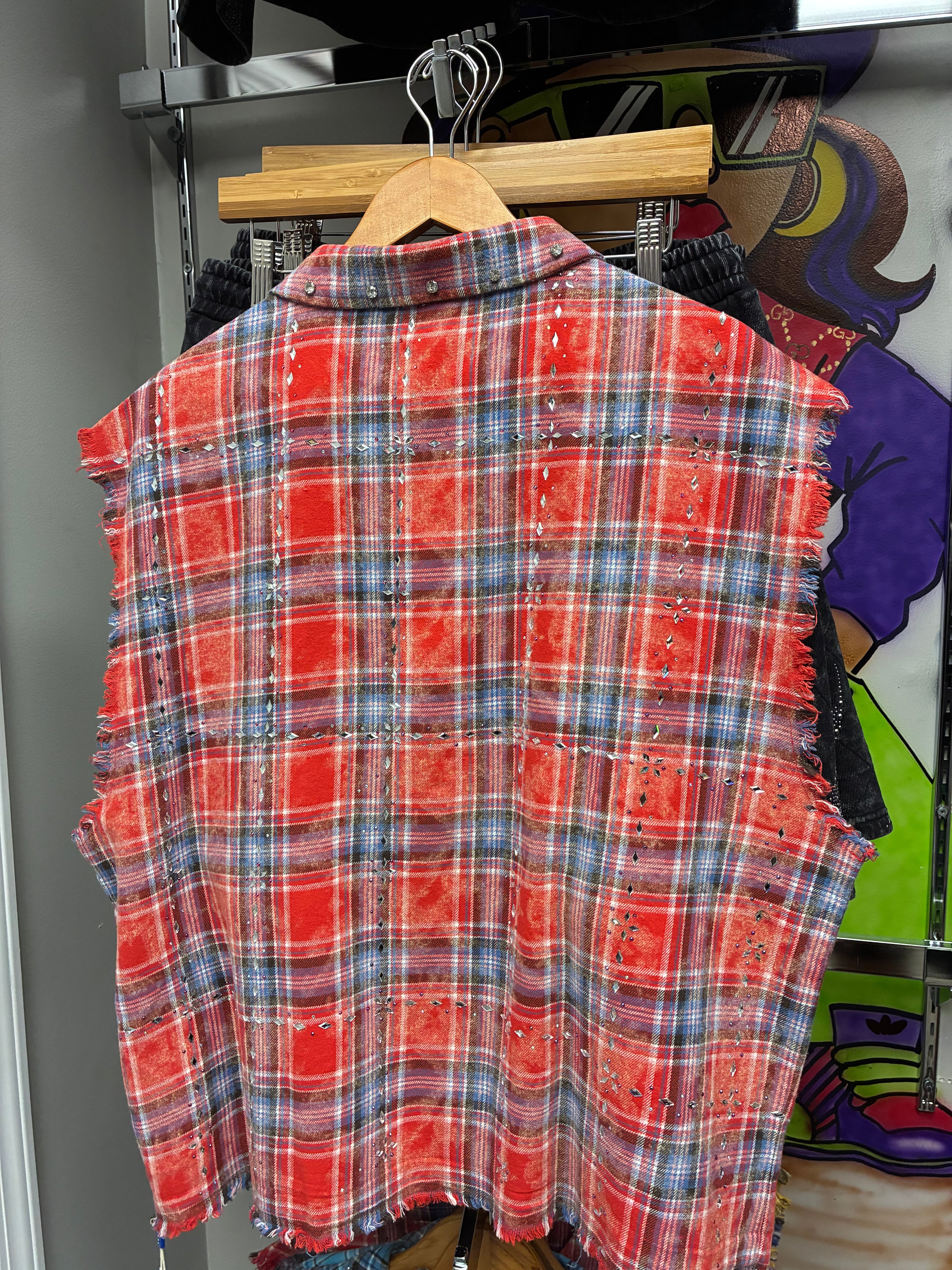 Rebel Muscle Flannel Shirt (Rhinestones)