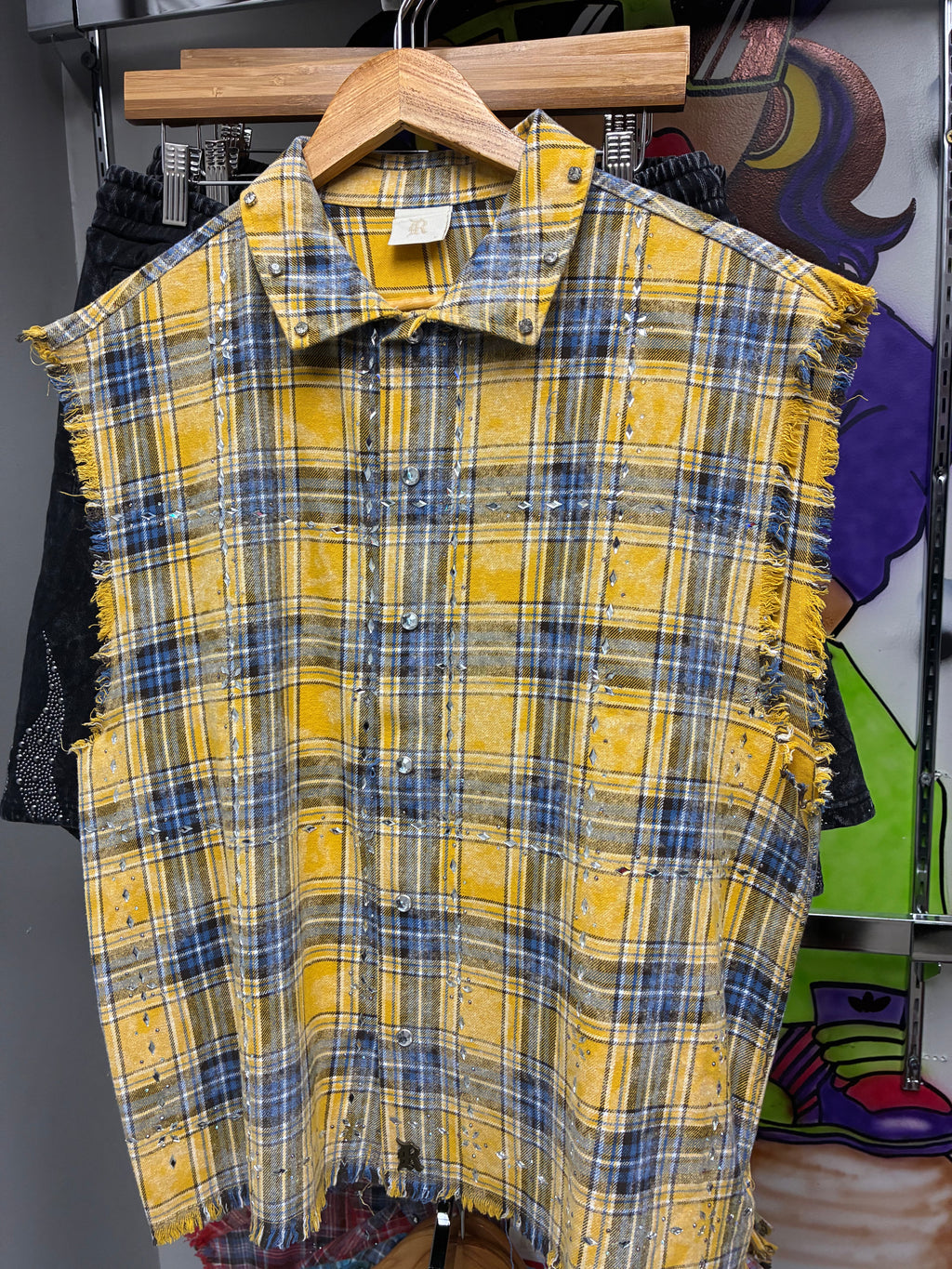 Rebel Muscle Flannel Shirt (Rhinestones)