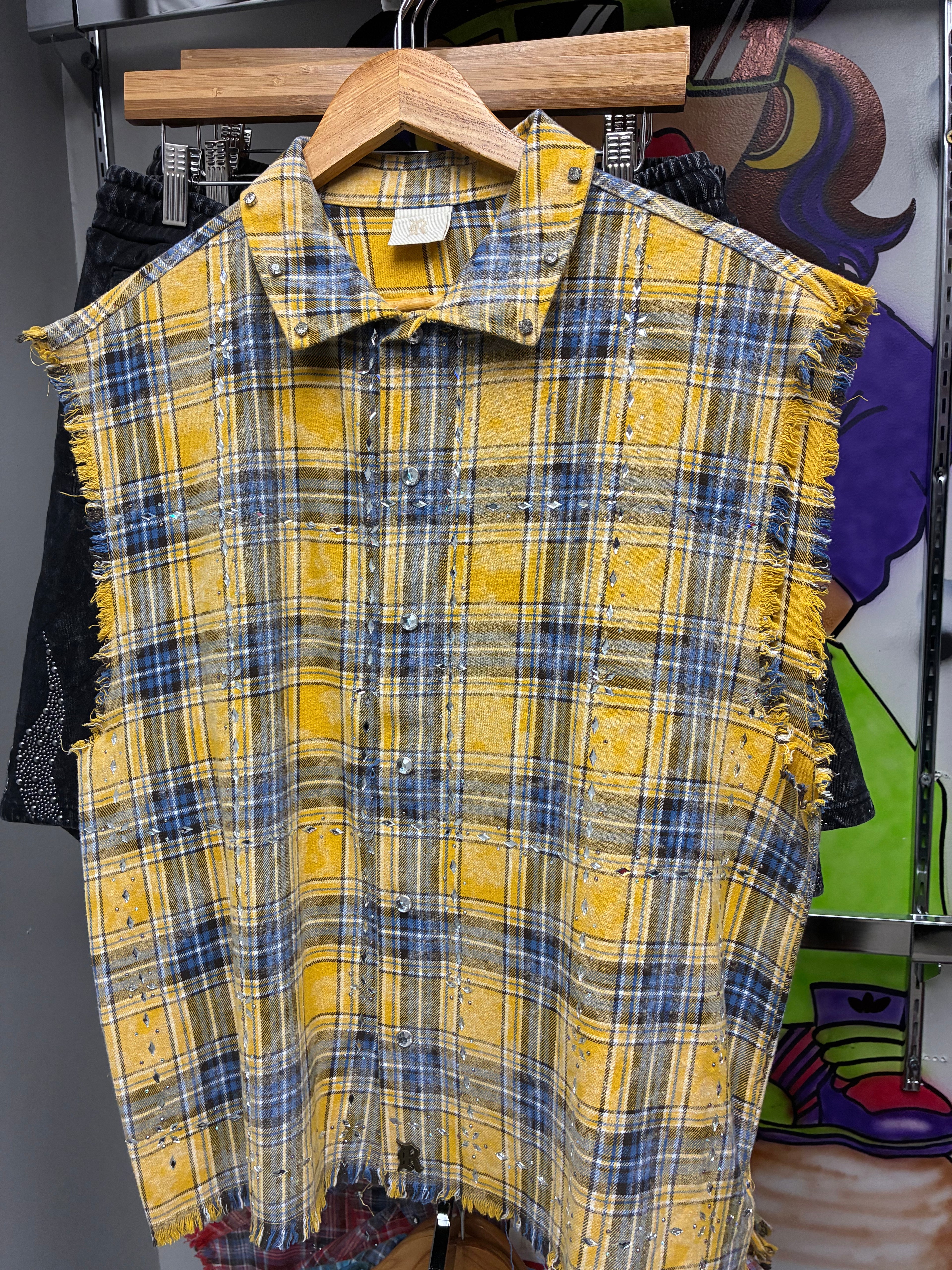 Rebel Muscle Flannel Shirt (Rhinestones)
