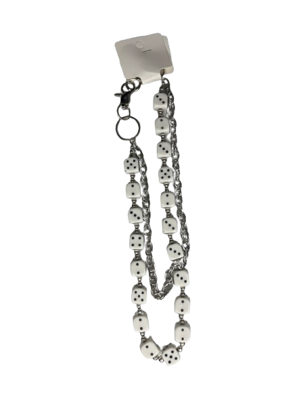 White Dice Wallet Chain