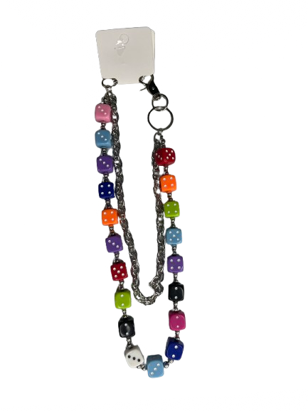 Multi Color Dice Wallet Chain
