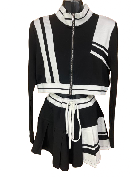 2 pc. Skirt w/Crop Zip-up