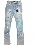 Red Fox Stacked  Distressed Cargo Jeans