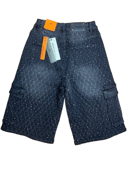 American Bazi  Cargo Jorts (Rhinestones)