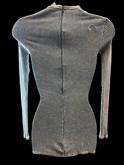 Ribbed Denim Romper