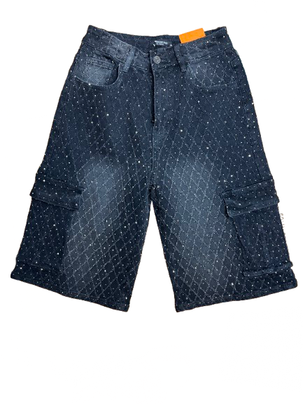 American Bazi  Cargo Jorts (Rhinestones)