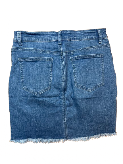 Cropped Distressed Denim Skirt Set